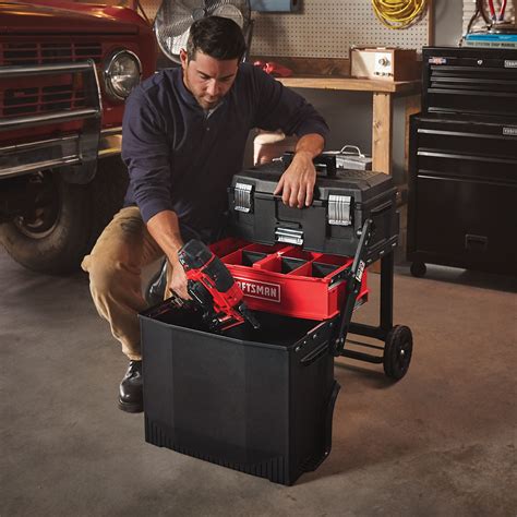 craftsman 22-in 1-drawer black metal wheels lockable tool box|CRAFTSMAN TRADESTACK 22.